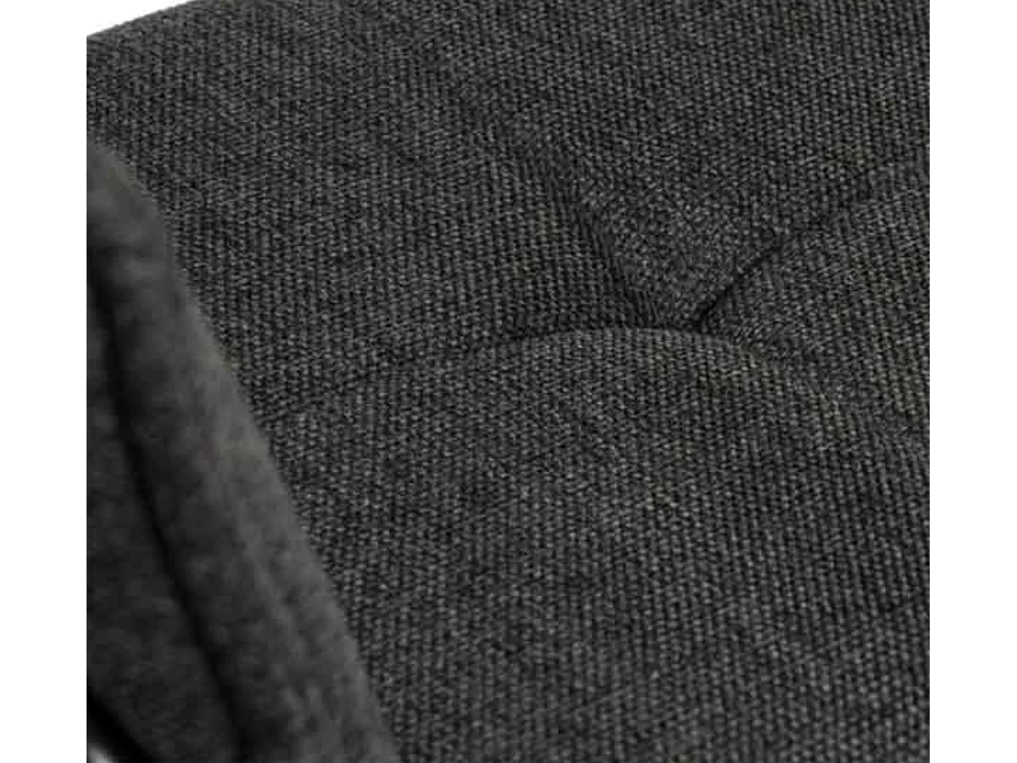 Tabouret moderne tissu avec pieds en métal noir Botane-Couleur Gris foncé-Hauteur d'assise 74 cm