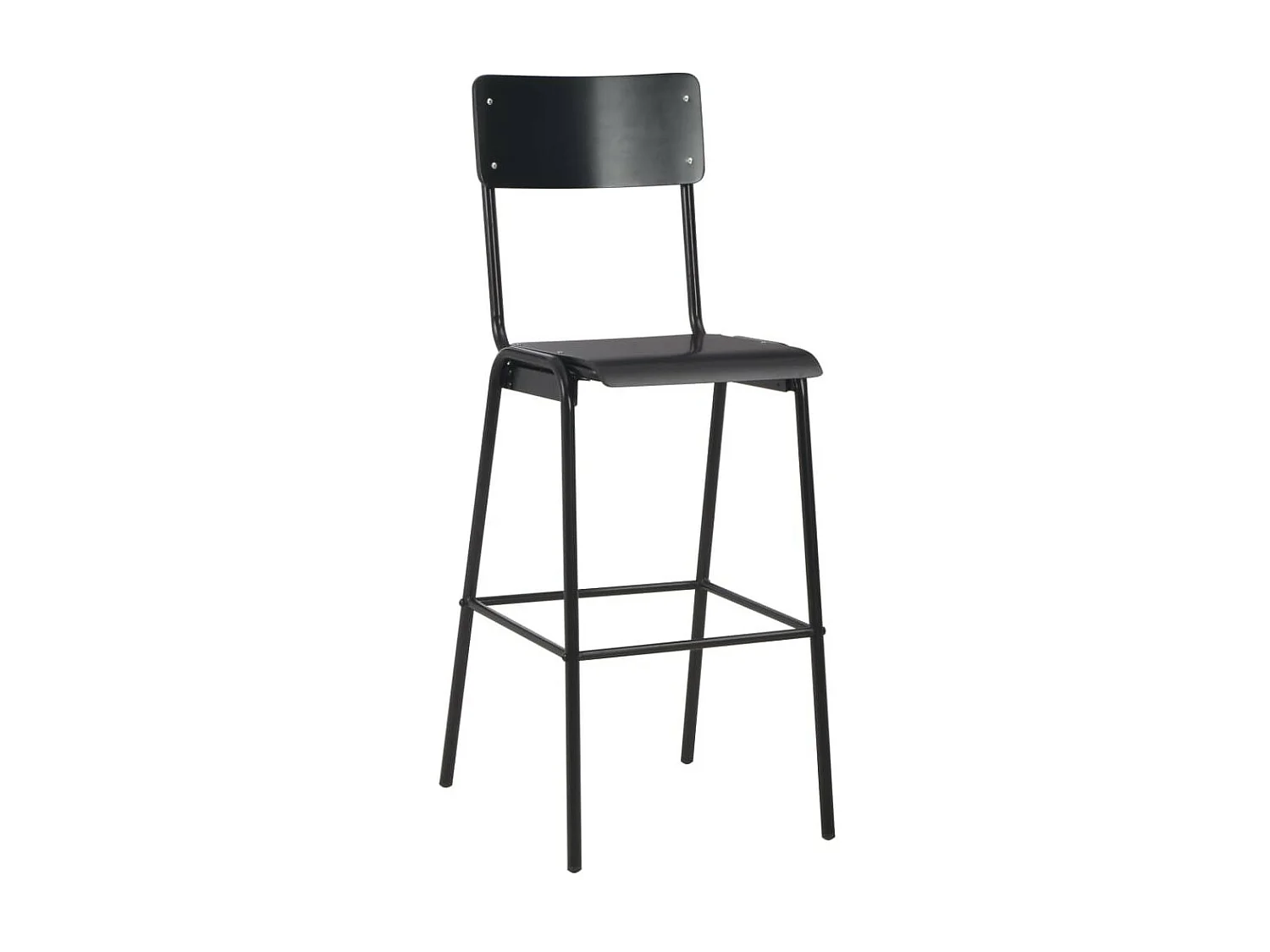 Barstoelen 2 st massief multiplex staal zwart