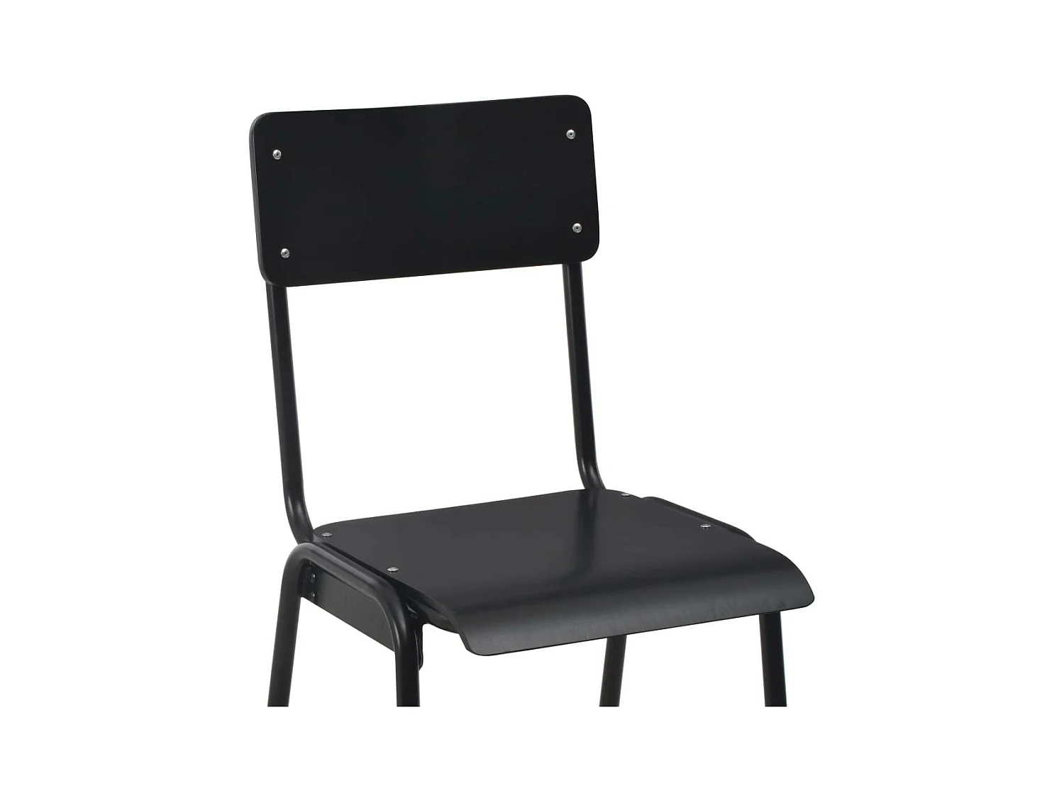 Barstoelen 2 st massief multiplex staal zwart