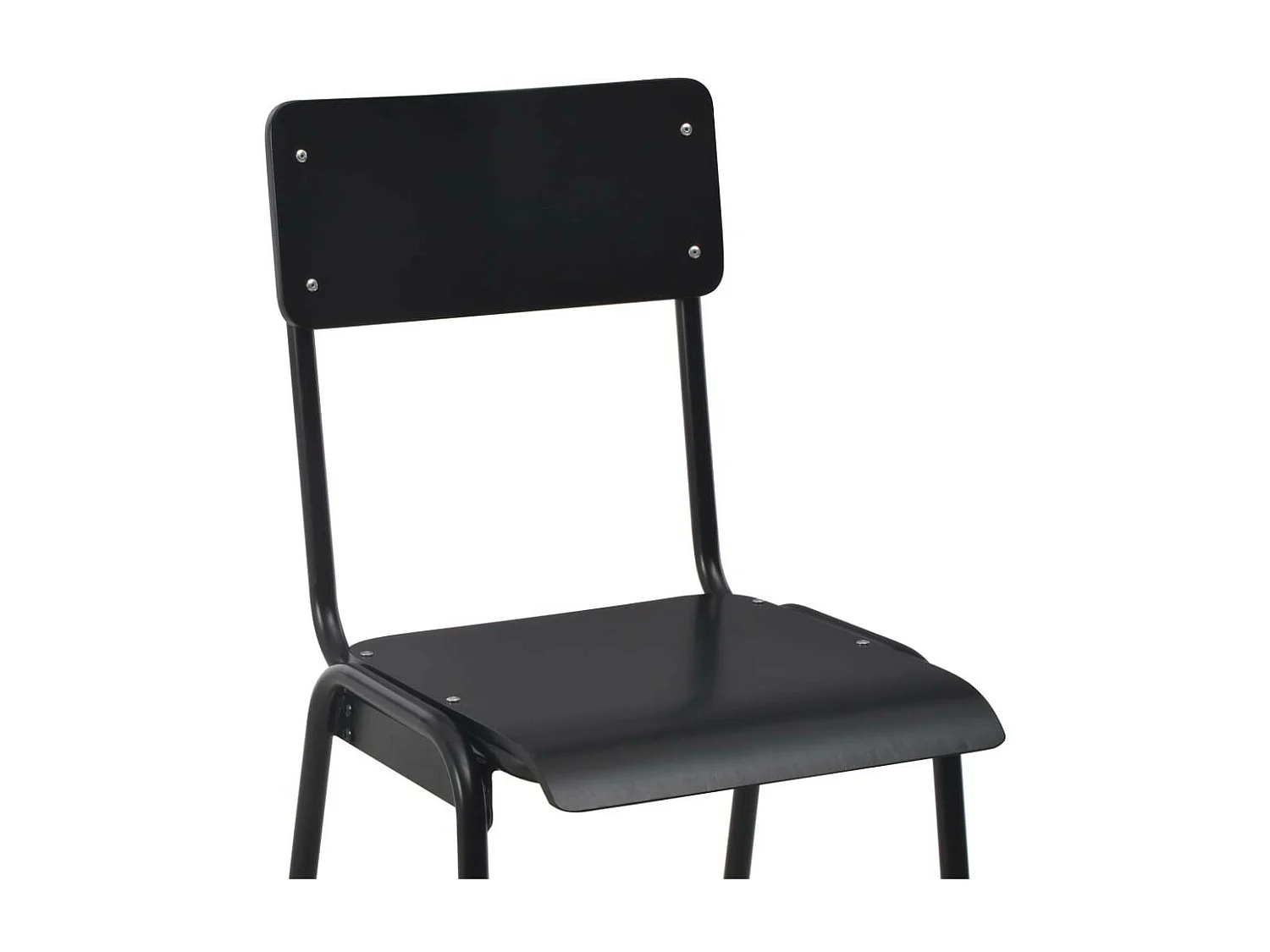 2 pcs Chaises de bar Noir Contreplaqué solide et acier