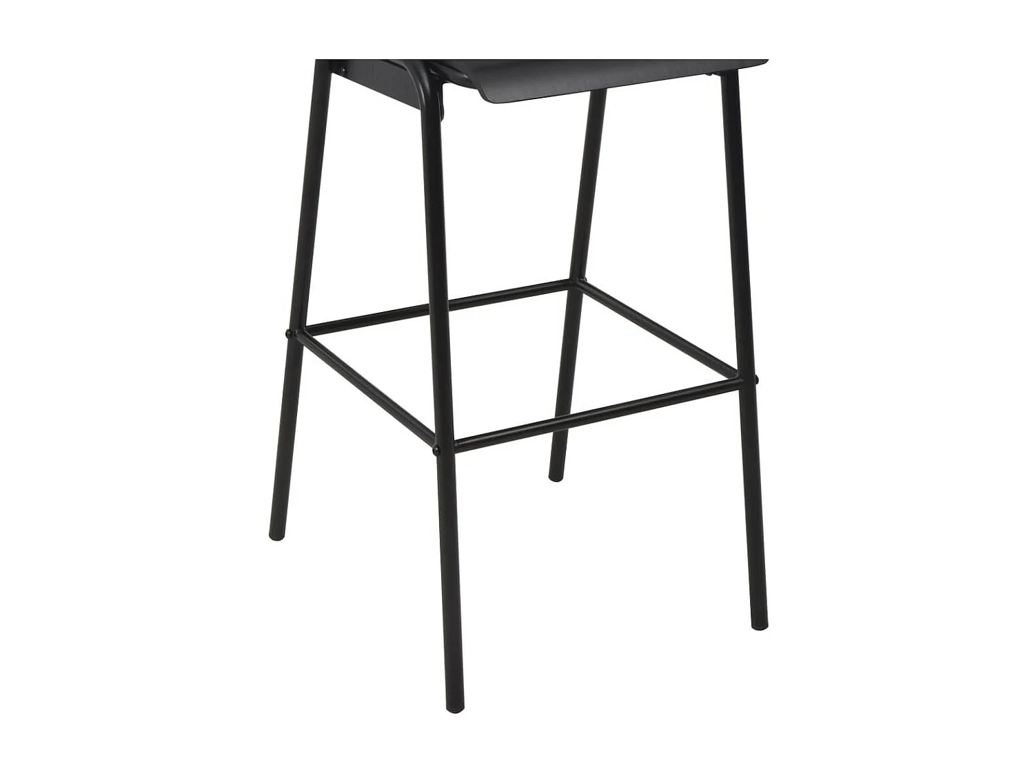 2 pcs Chaises de bar Noir Contreplaqué solide et acier
