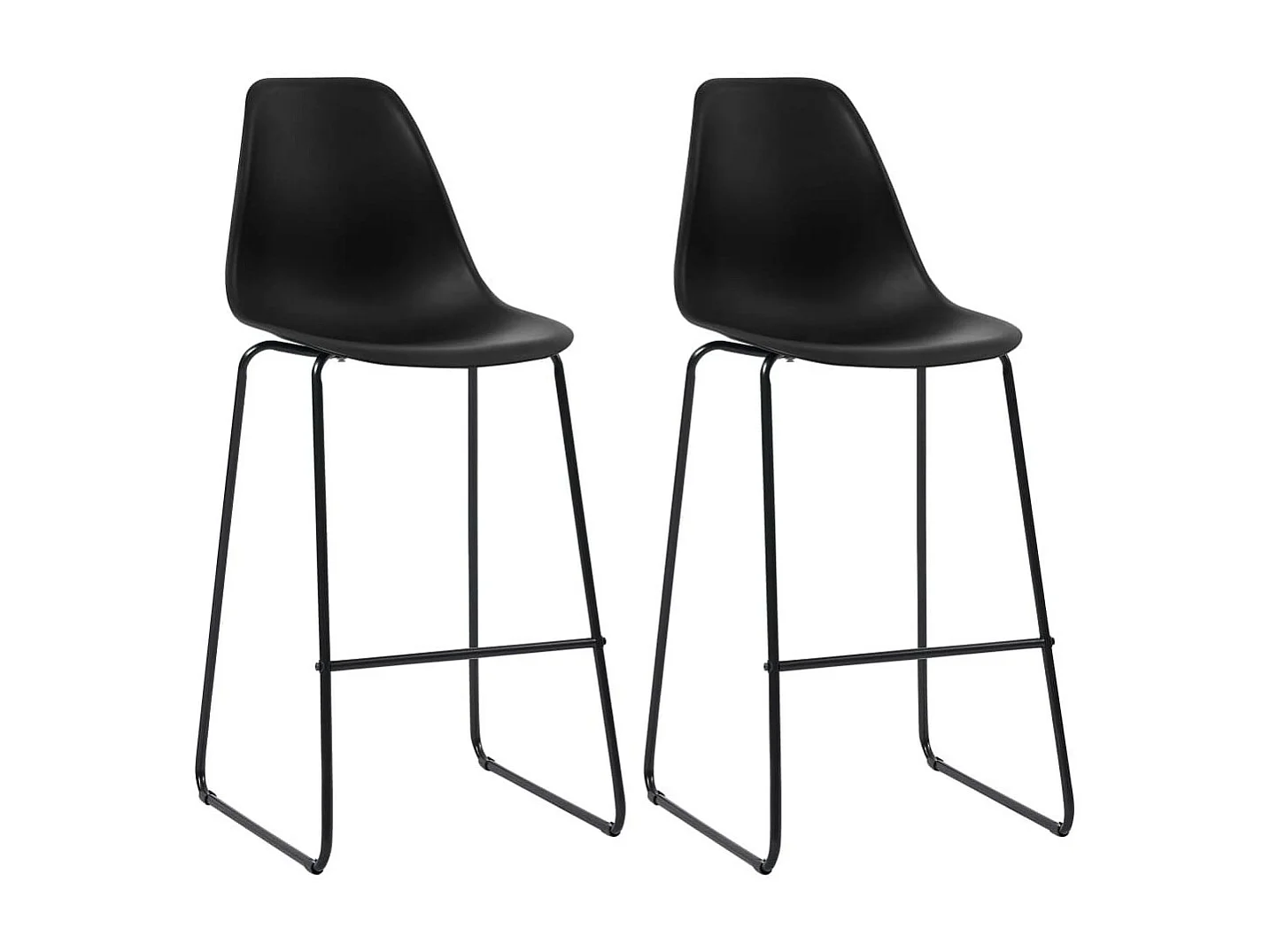 Chaises haute de bar noir Skoza - Lot de 2