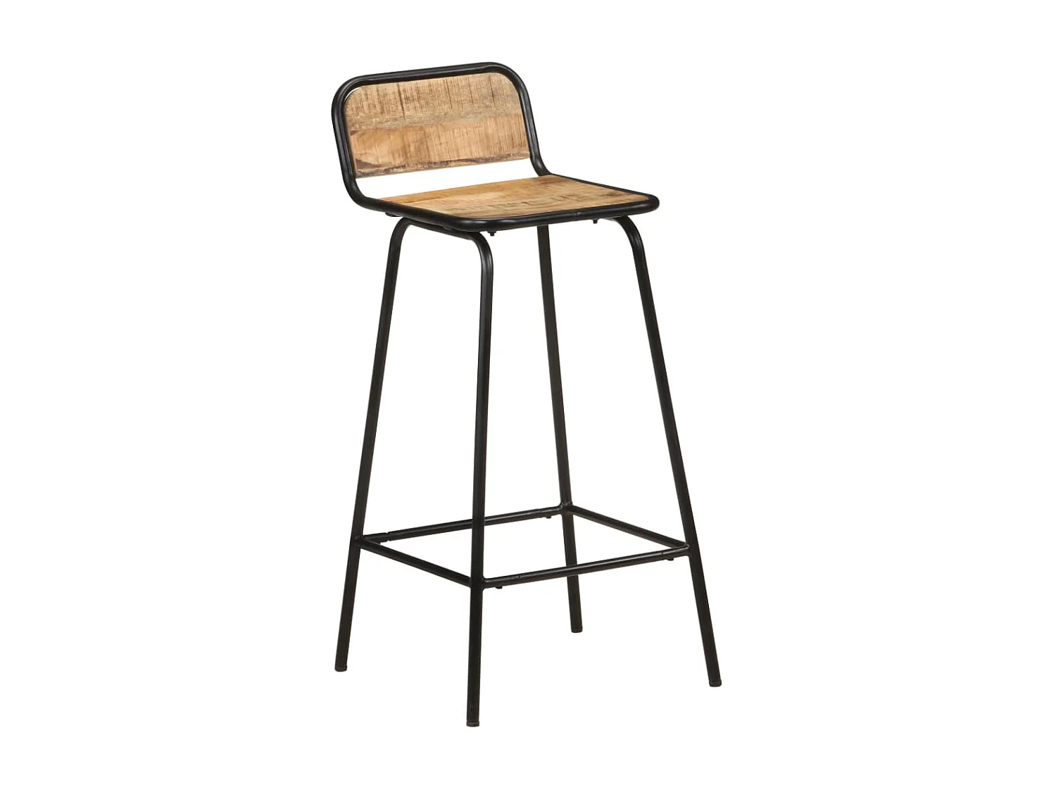 Chaises de bar 2 pcs Bois de manguier solide 3