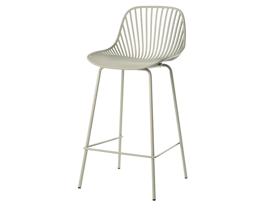 Taburete Typhon de metal y asiento de polipropileno.-Color Verde almendra