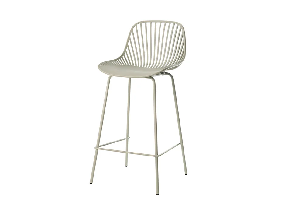 Tabouret métal et assise en polypropylène Typhon-Couleur Vert amande