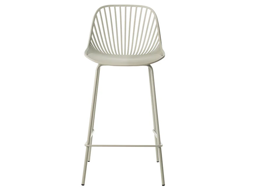 Tabouret métal et assise en polypropylène Typhon-Couleur Vert amande