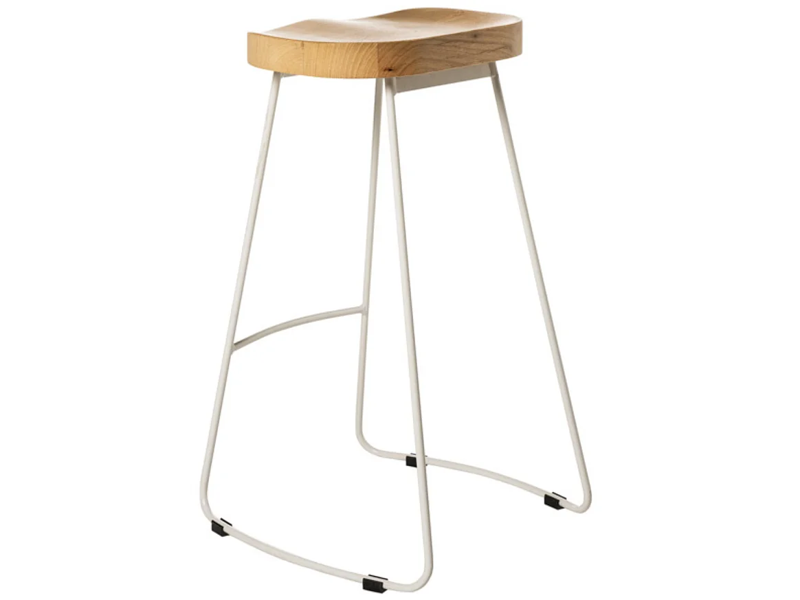 Tabouret rétro vintage Kobel 66cm-Couleur Blanc