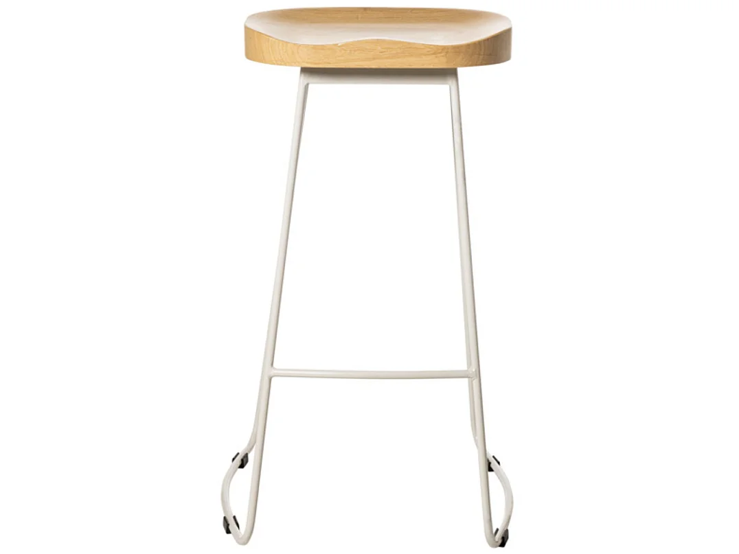 Tabouret rétro vintage Kobel 66cm-Couleur Blanc