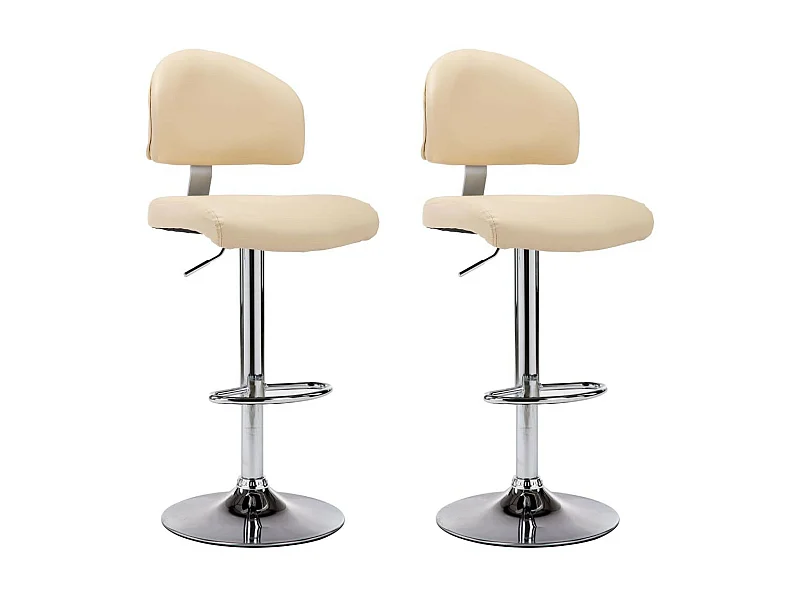 Tabourets de bar 2 pcs Crème Similicuir Sokal