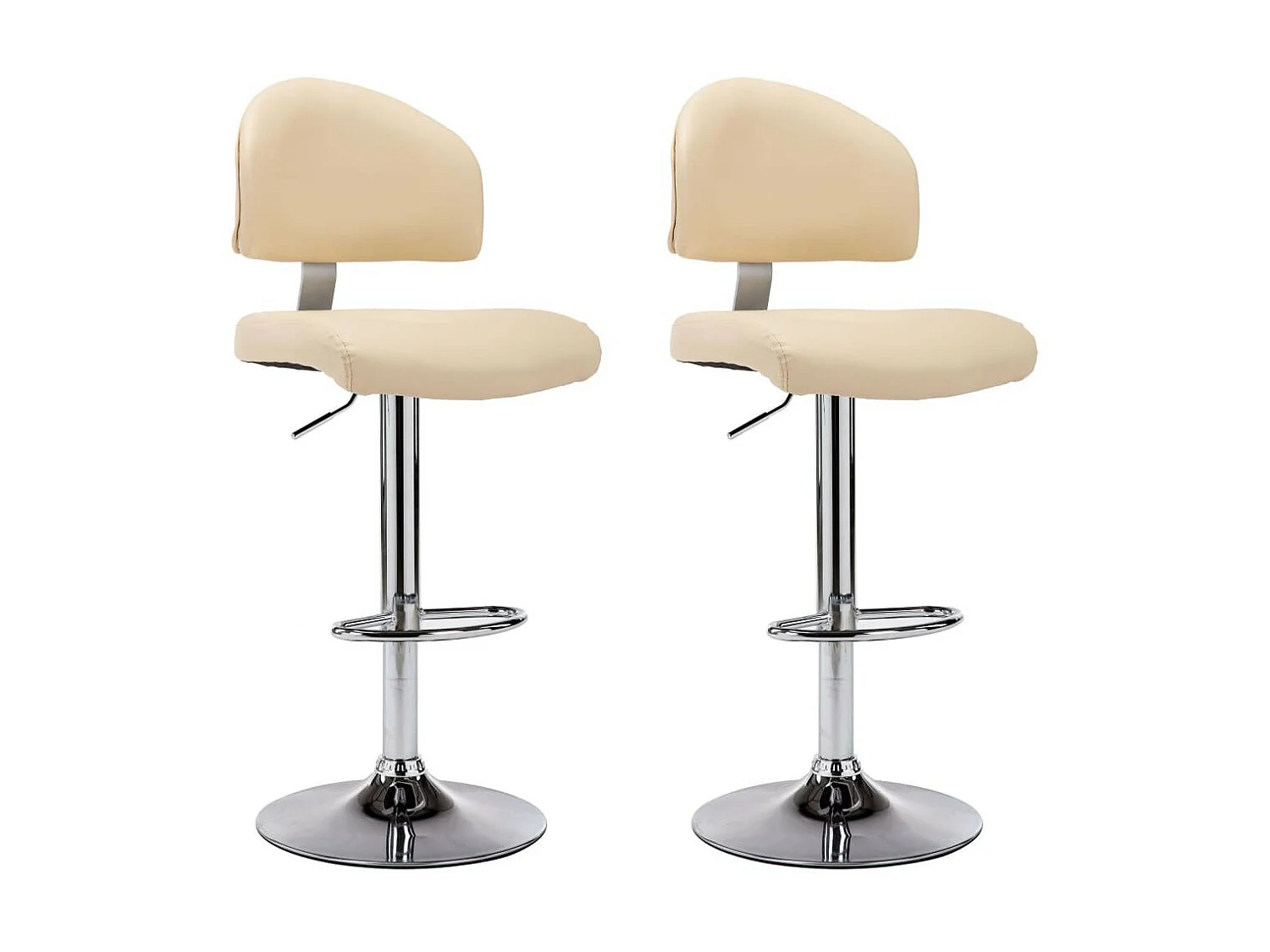 Tabourets de bar 2 pcs Crème Similicuir Sokal