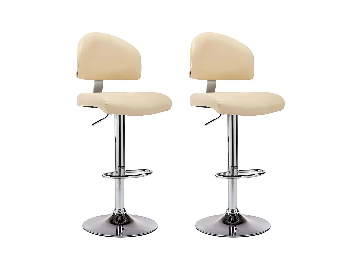 Tabourets de bar 2 pcs Crème Similicuir Sokal