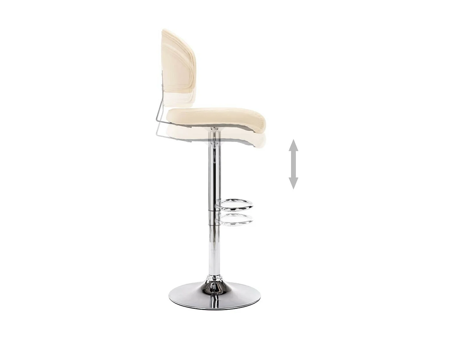 Tabourets de bar 2 pcs Crème Similicuir Sokal