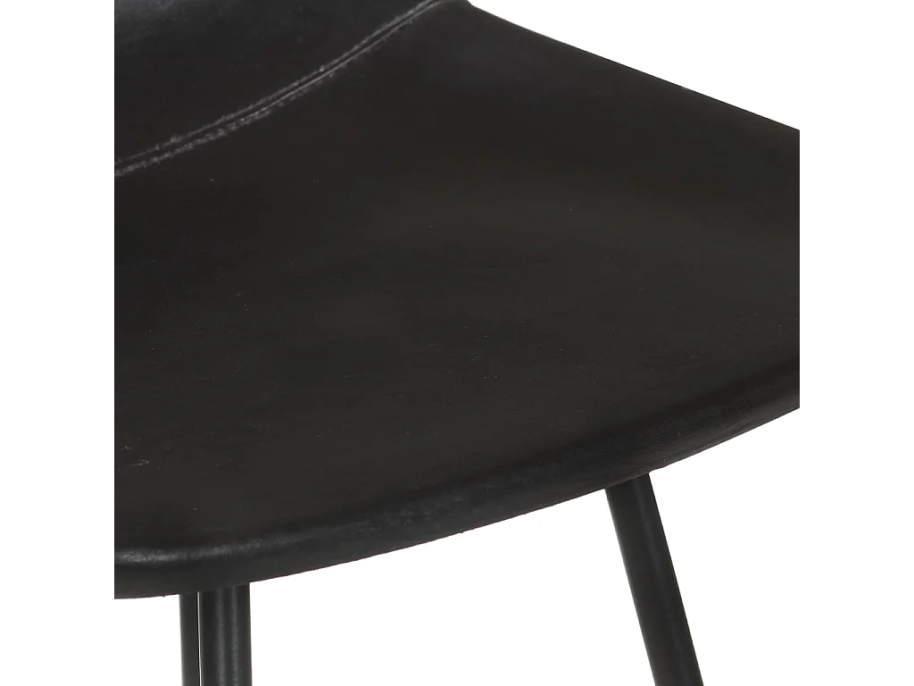 Tabourets de bar 4 pcs Noir Cuir véritable 2