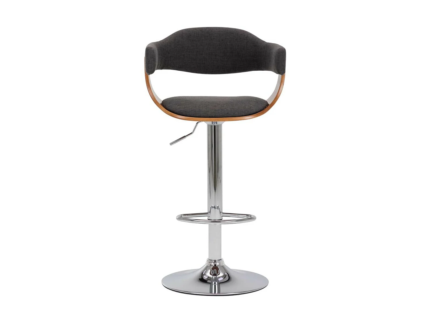 Tabourets de bar 2 pcs Gris Bois courbé et tissu