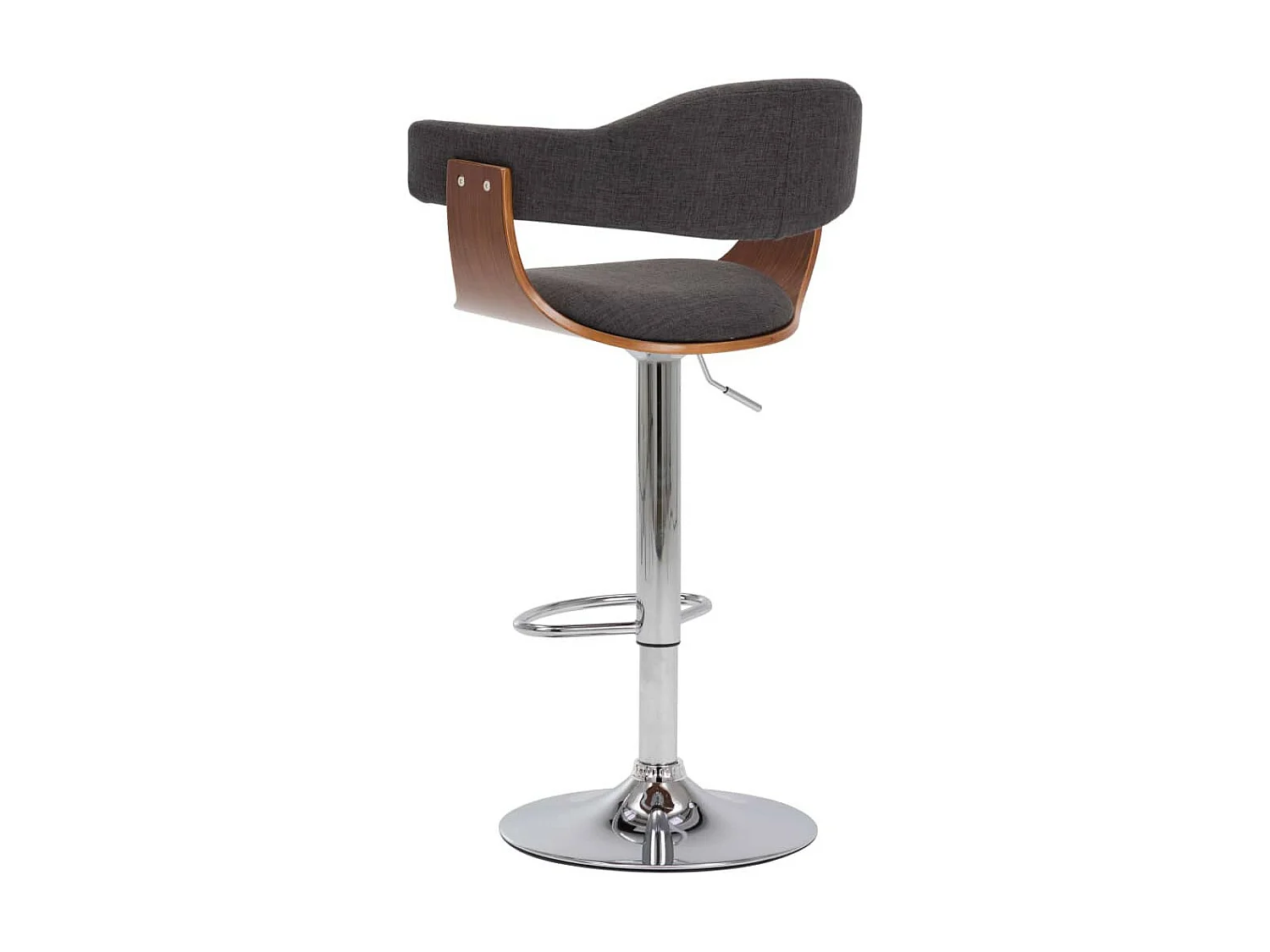 Tabourets de bar 2 pcs Gris Bois courbé et tissu