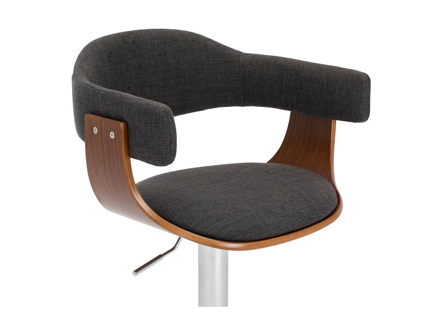 Tabourets de bar 2 pcs Gris Bois courbé et tissu