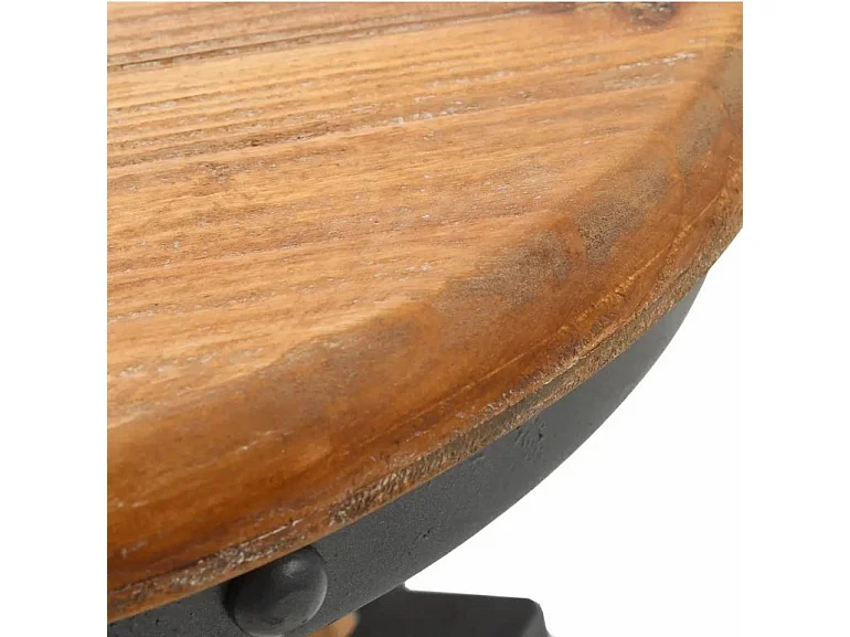 Tabouret de bar pin massif clair et métal noir Lack - Lot de 2