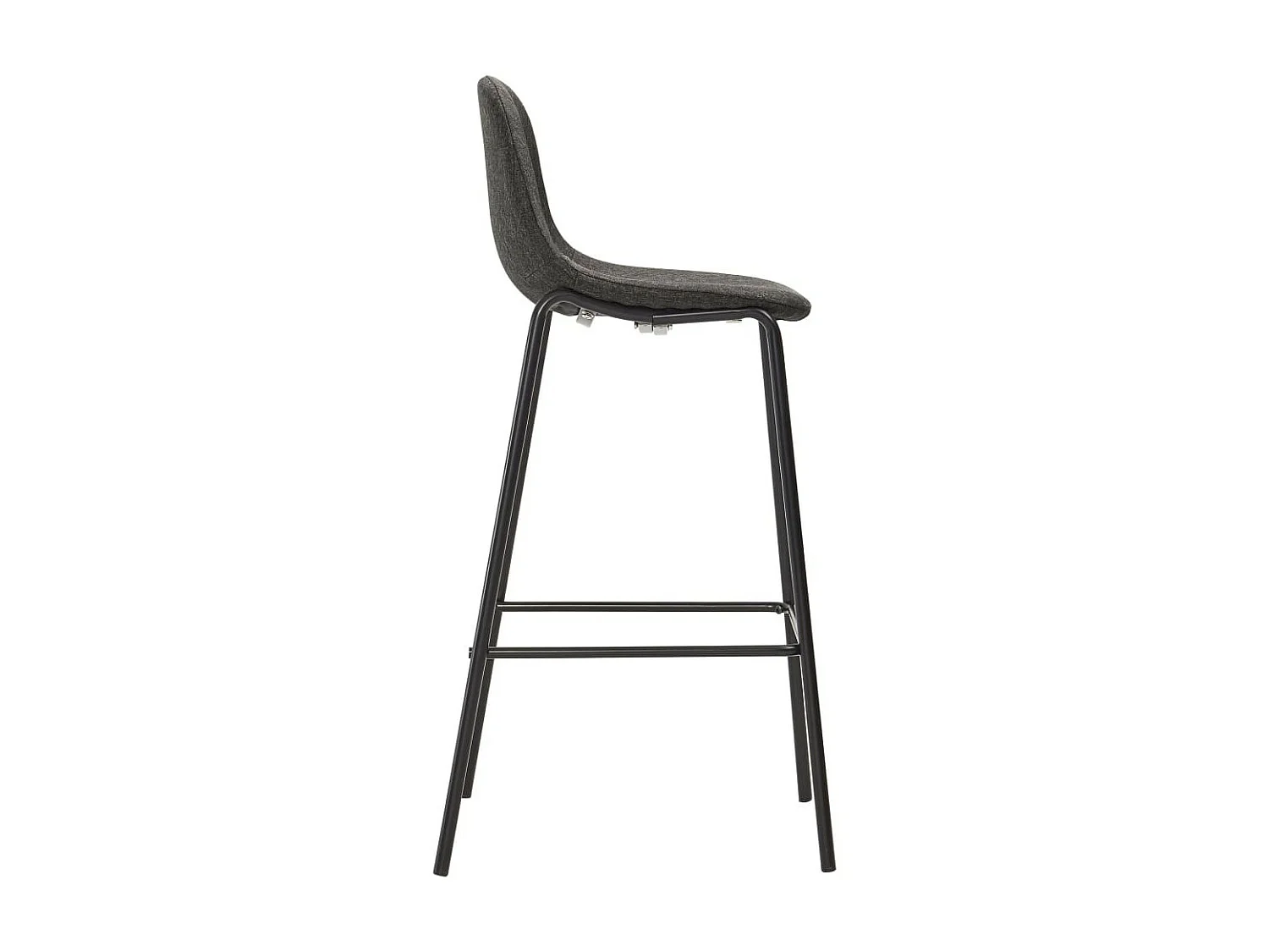Chaises haute de bar tissu gris foncé et noir Skoza - Lot de 2