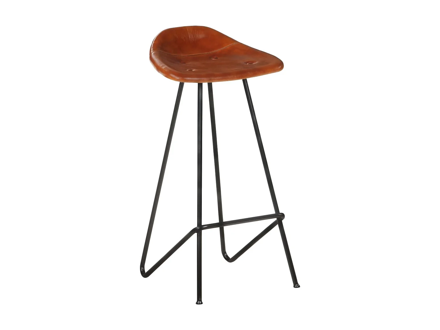 Tabourets de bar 2 pcs Marron Cuir véritable 2