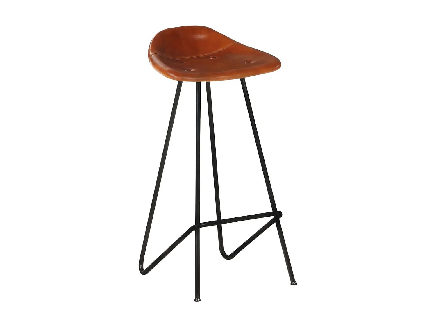Tabourets de bar 2 pcs Marron Cuir véritable 2