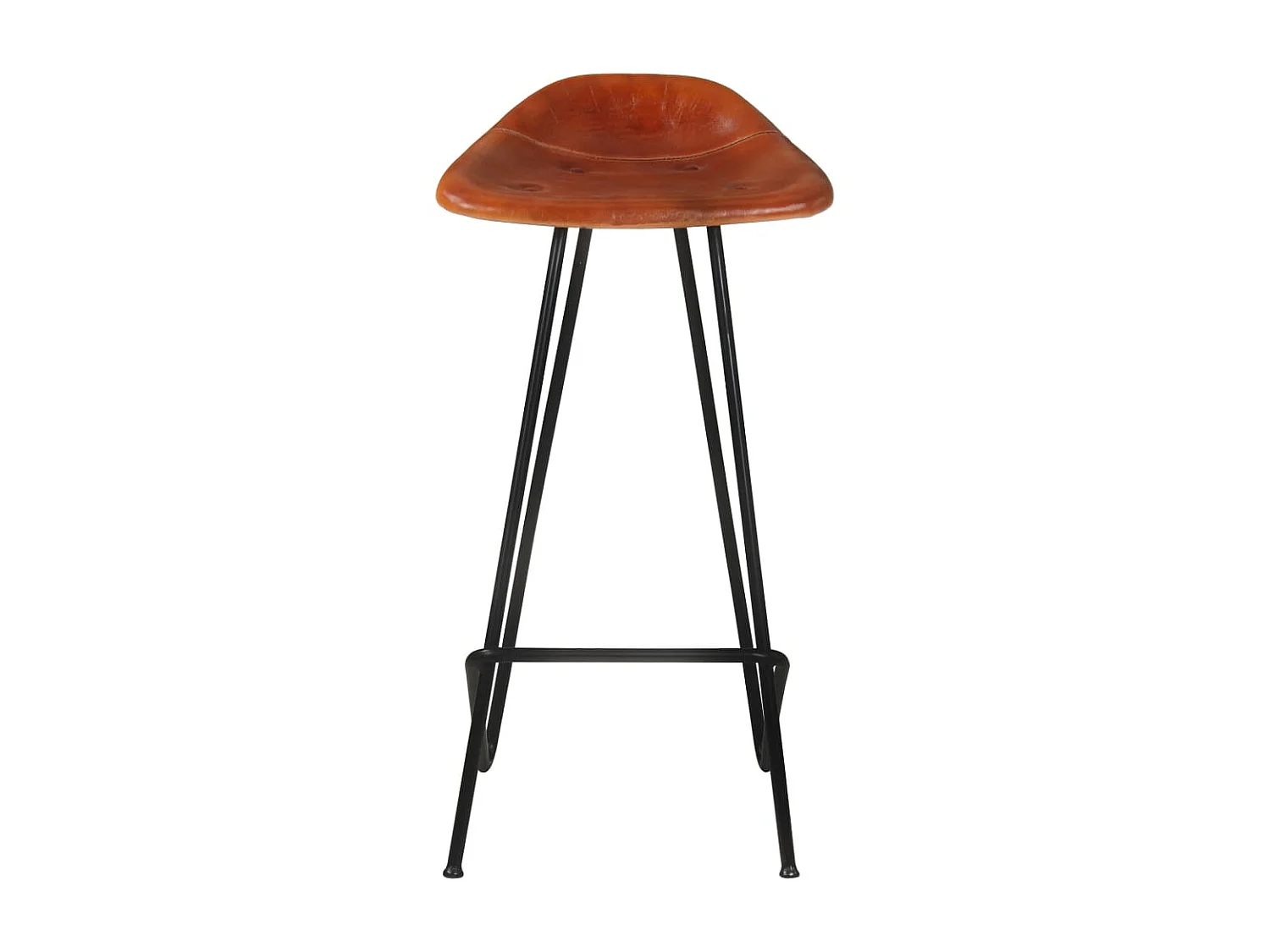 Tabourets de bar 2 pcs Marron Cuir véritable 2