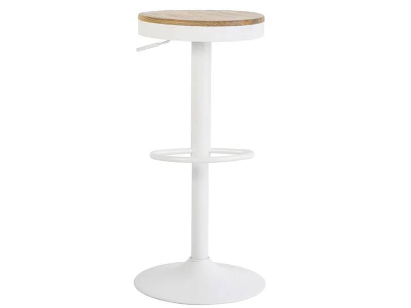 Tabouret industriel hauteur réglable et pivotant à 360° Baky-Couleur Blanc