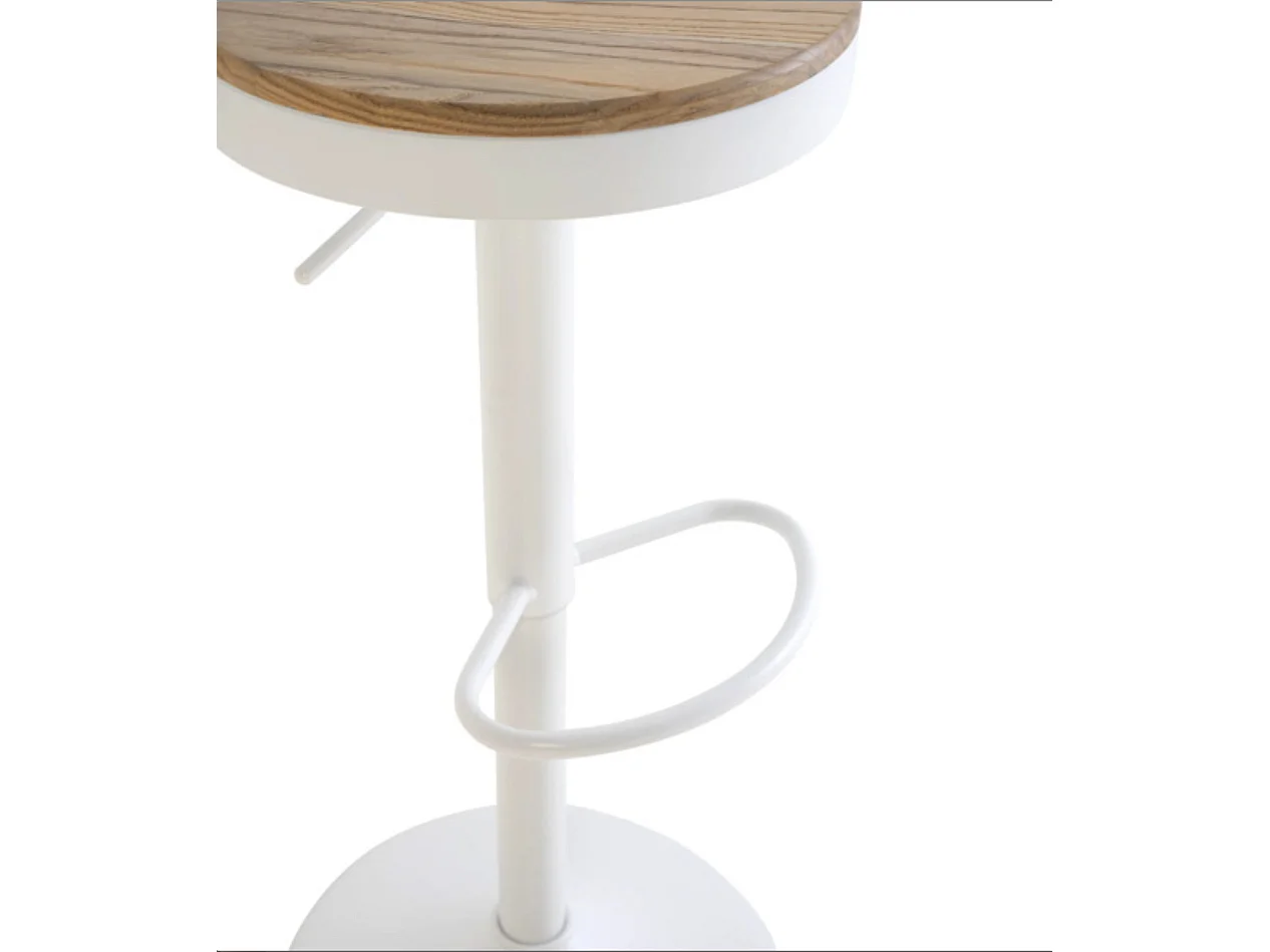 Tabouret industriel hauteur réglable et pivotant à 360° Baky-Couleur Blanc
