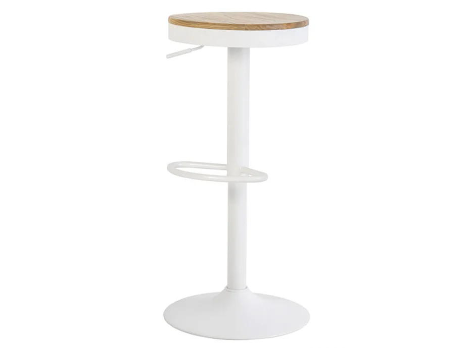Tabouret industriel hauteur réglable et pivotant à 360° Baky-Couleur Blanc