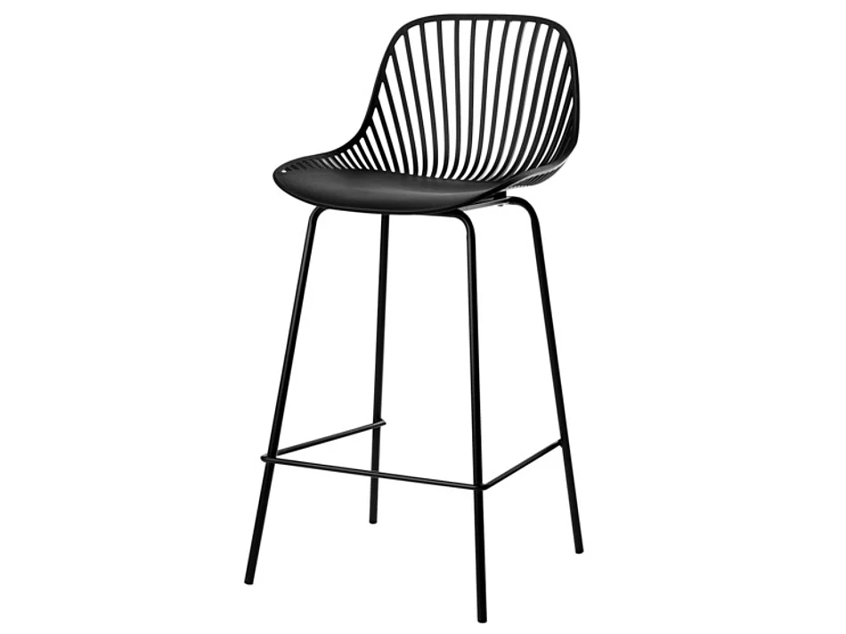 Tabouret métal et assise en polypropylène Typhon-Couleur Noir