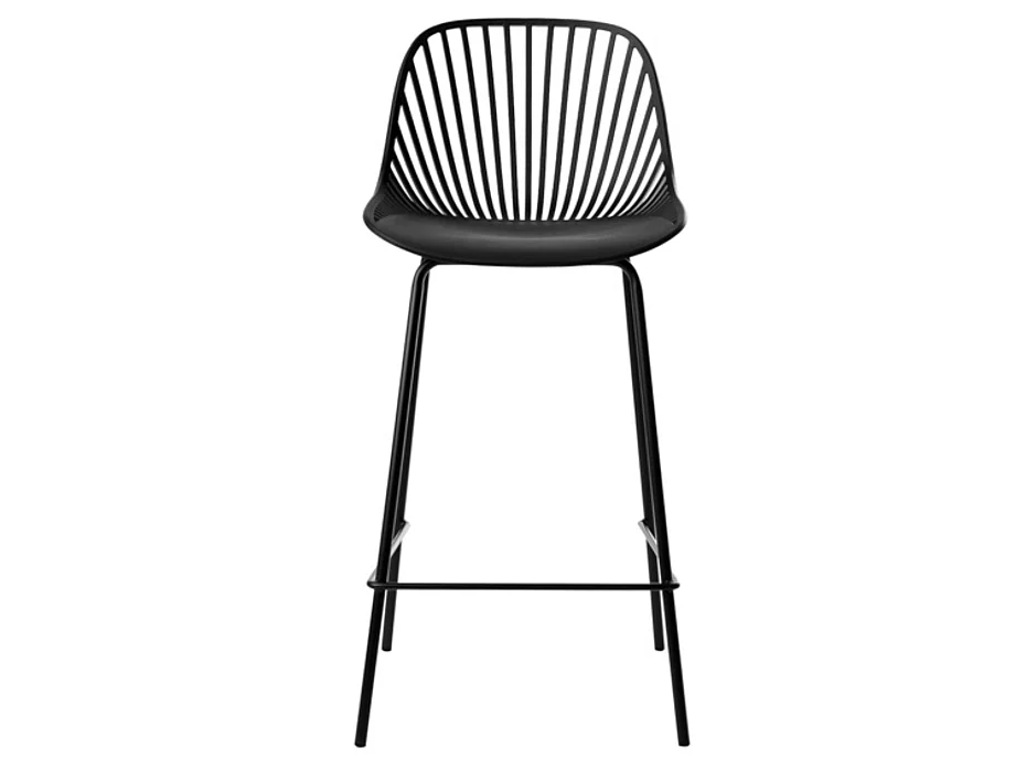 Tabouret métal et assise en polypropylène Typhon-Couleur Noir