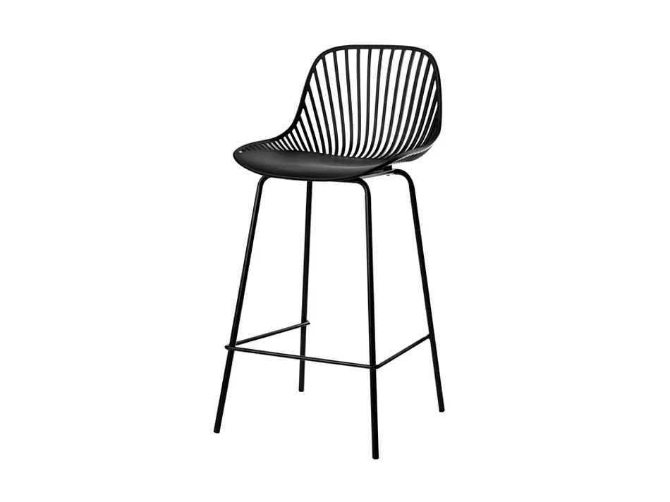 Tabouret métal et assise en polypropylène Typhon-Couleur Noir