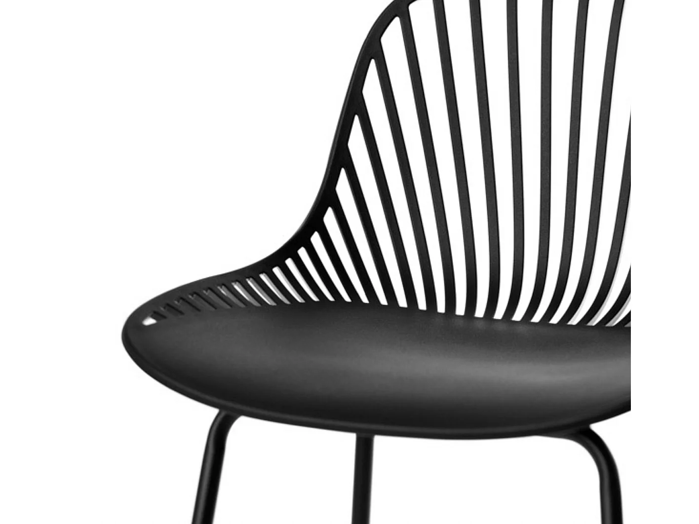 Tabouret métal et assise en polypropylène Typhon-Couleur Noir