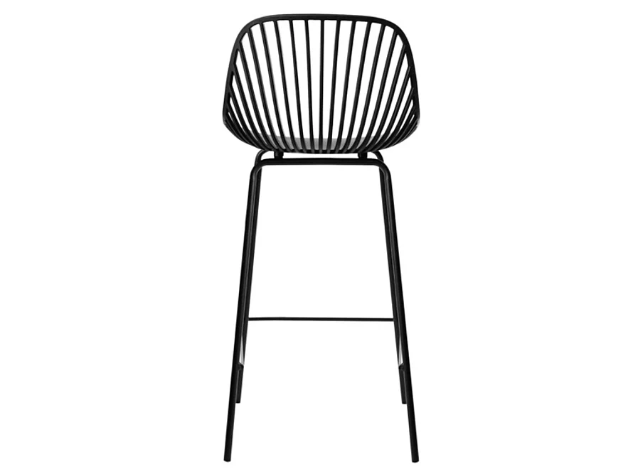 Tabouret métal et assise en polypropylène Typhon-Couleur Noir