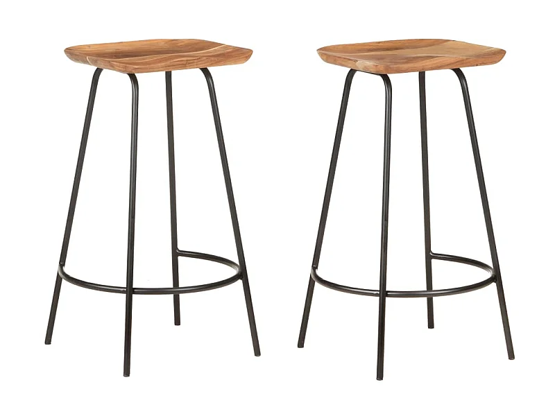 Tabourets de bar 2 pcs Bois d'acacia solide