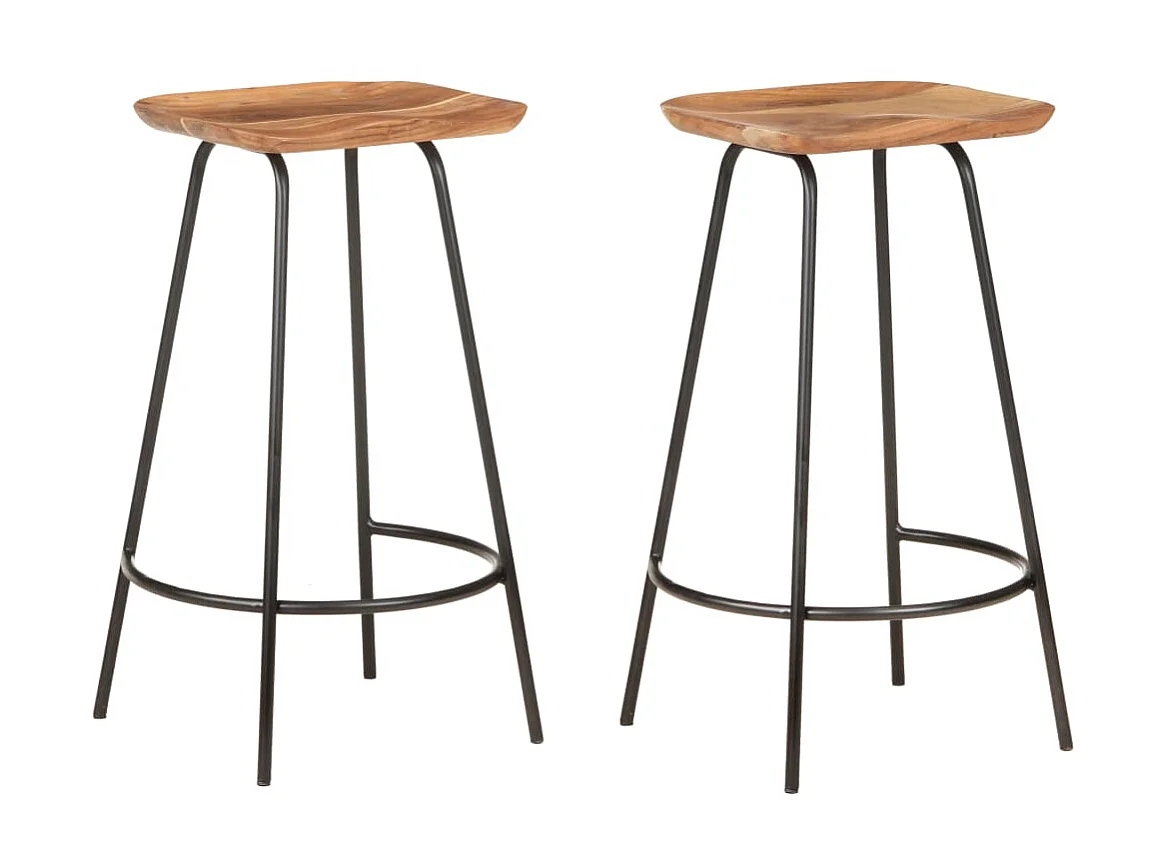 Tabourets de bar 2 pcs Bois d'acacia solide