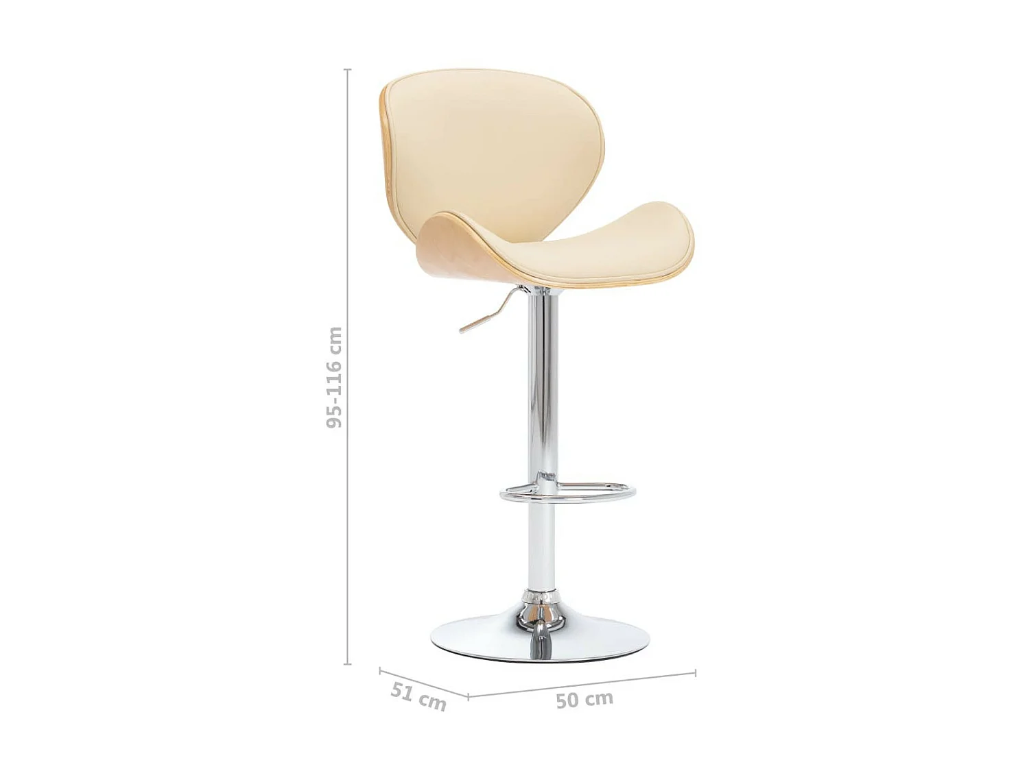 Chaise de bar Crème Similicuir