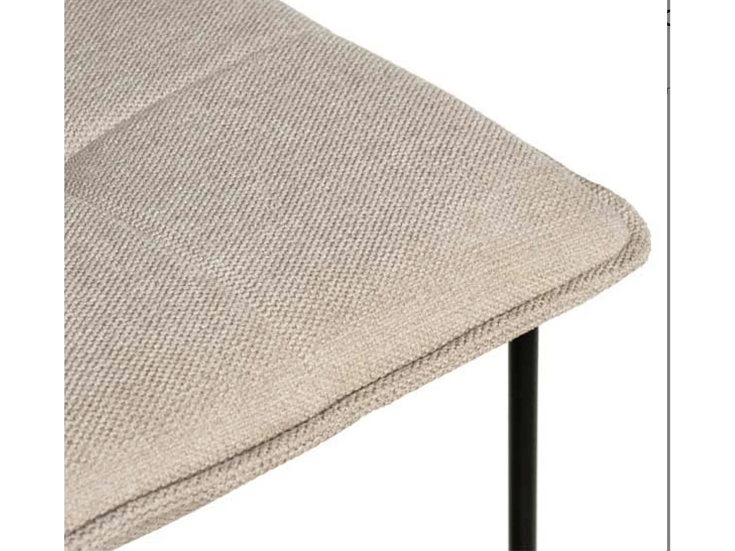Tabouret moderne tissu avec pieds en métal noir Botane-Couleur Beige clair-Hauteur d'assise 74 cm