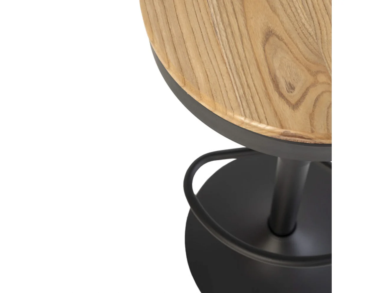 Tabouret industriel hauteur réglable et pivotant à 360° Baky-Couleur Noir