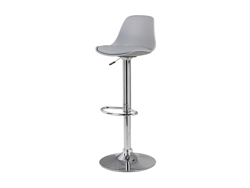 Tabouret pivotant et relevable pied acier chromé Kaly-Couleur Gris