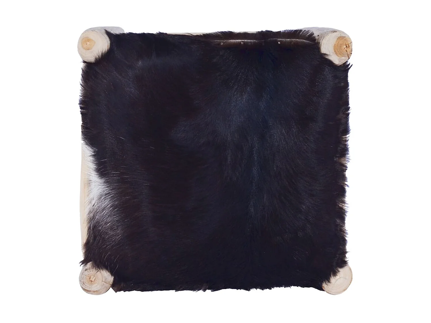 Tabouret de bar Cuir de chèvre véritable et bois de teck massif