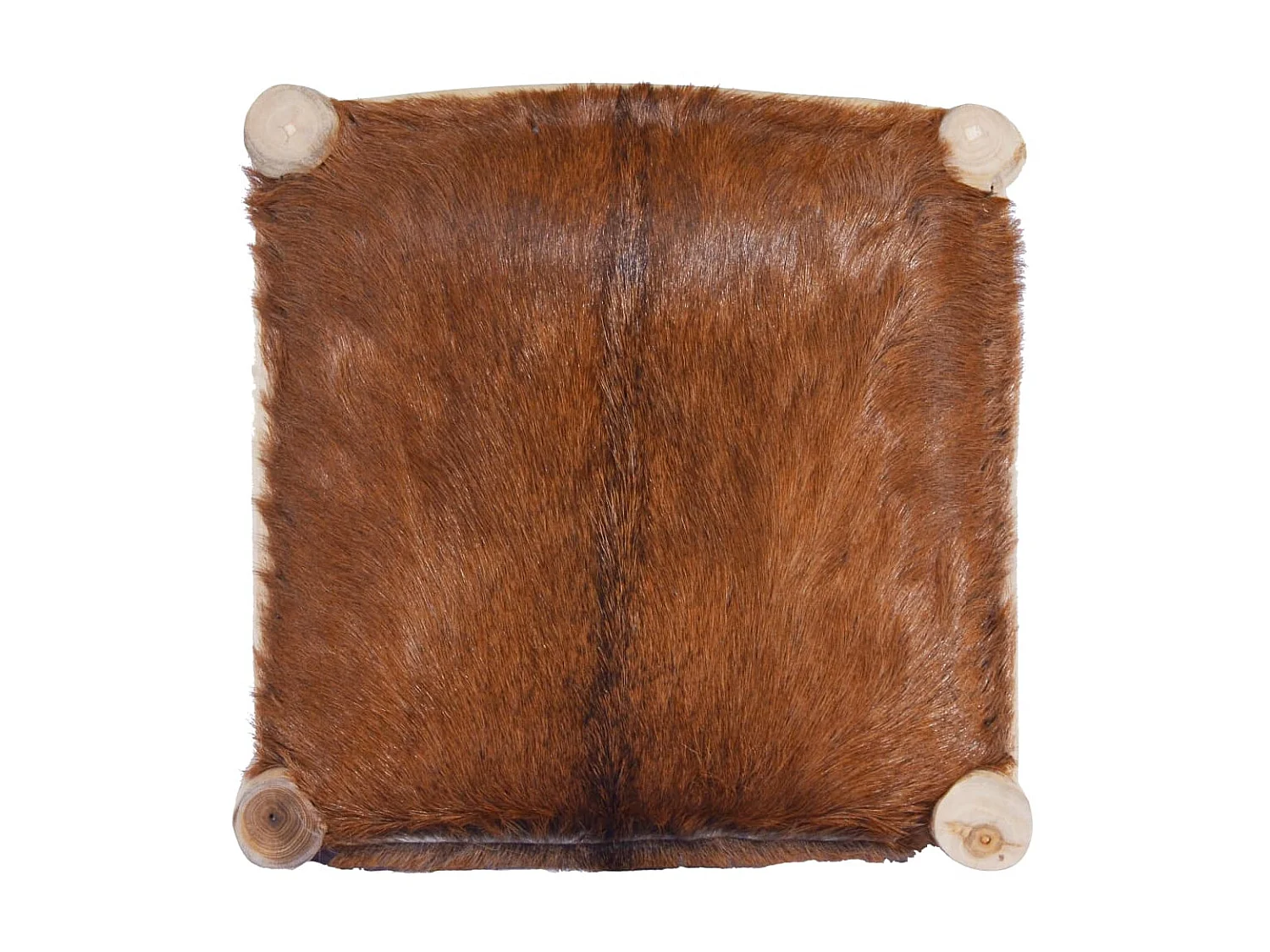 Tabouret de bar Cuir de chèvre véritable et bois de teck massif