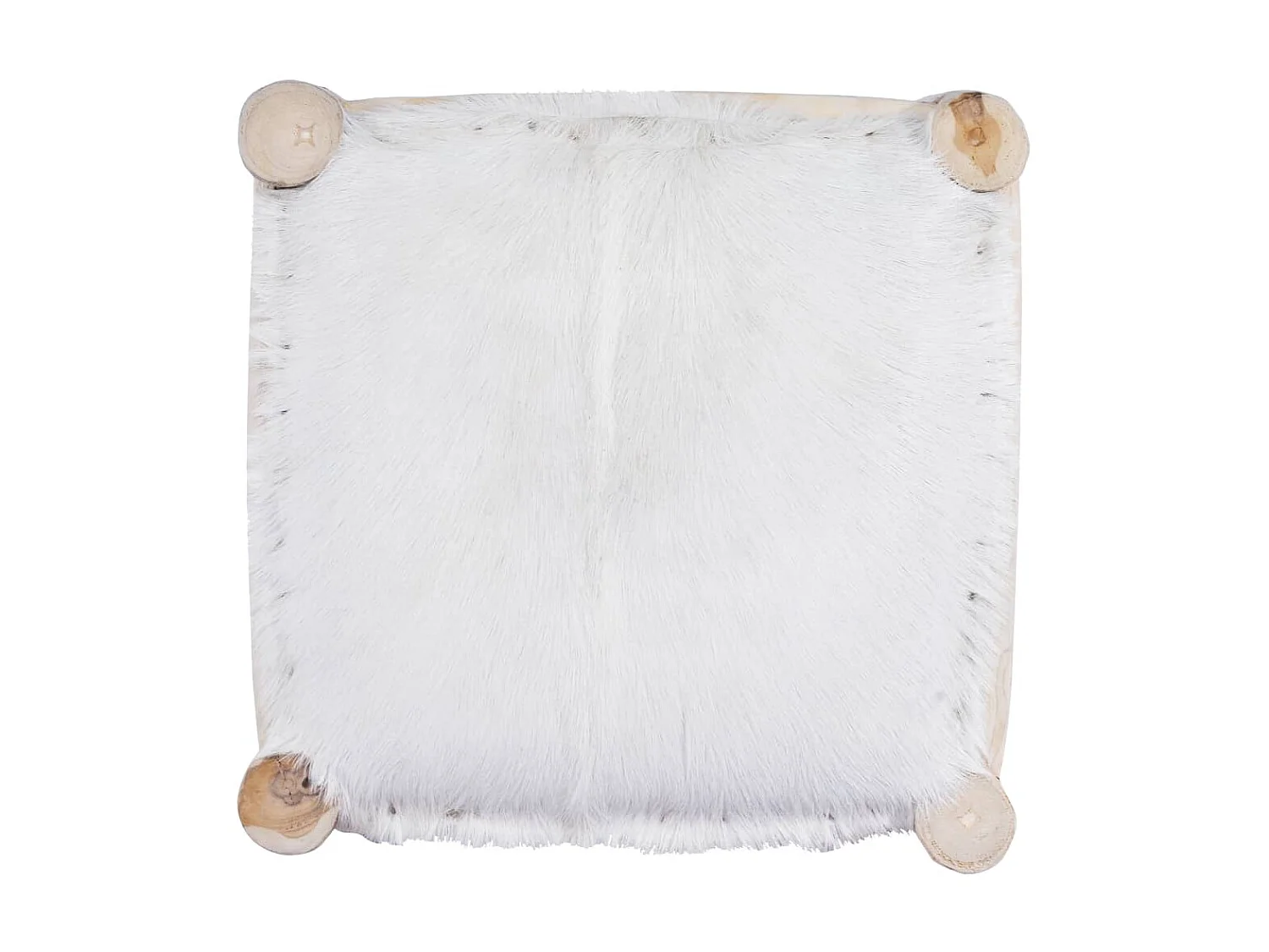 Tabouret de bar Cuir de chèvre véritable et bois de teck massif