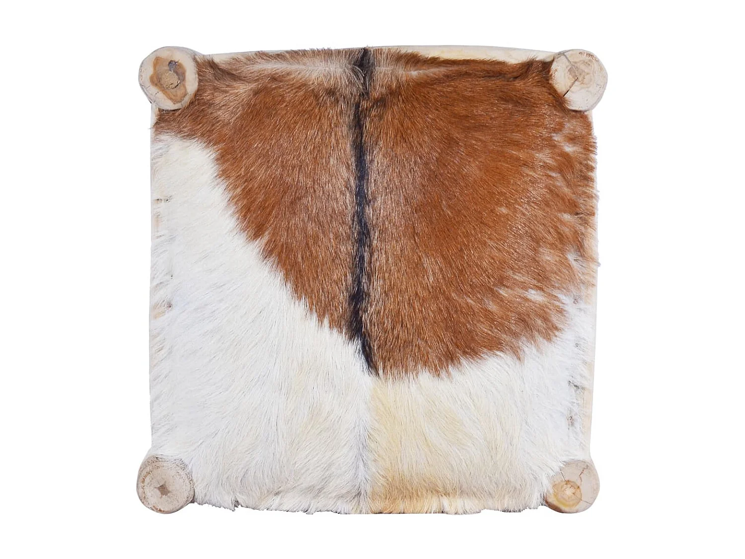 Tabouret de bar Cuir de chèvre véritable et bois de teck massif