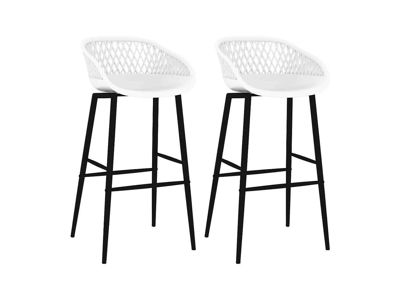 Chaises de bar 2 pcs Blanc 3