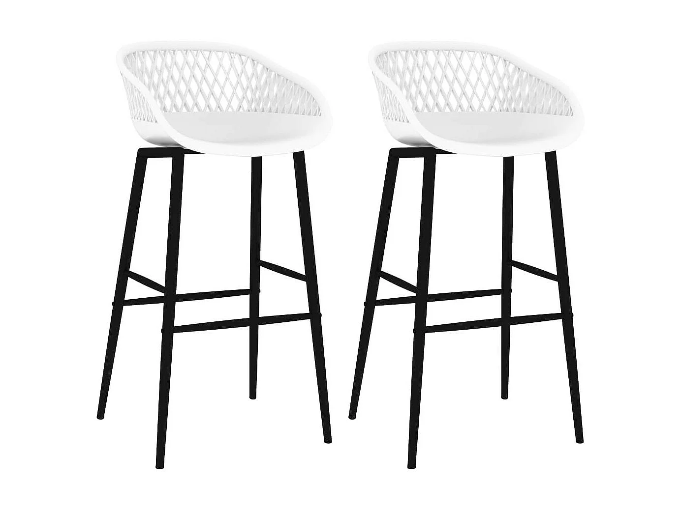 Chaises de bar 2 pcs Blanc 3