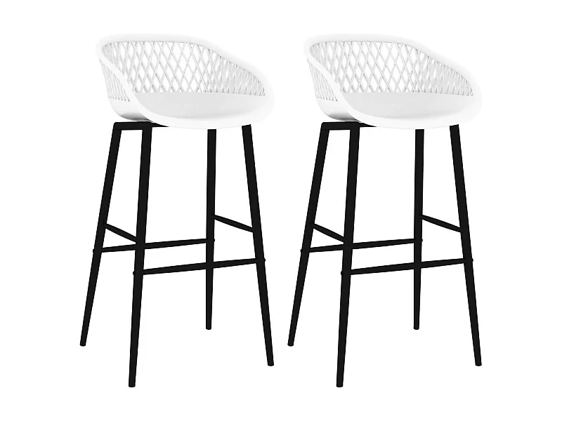Chaises de bar 2 pcs Blanc 3