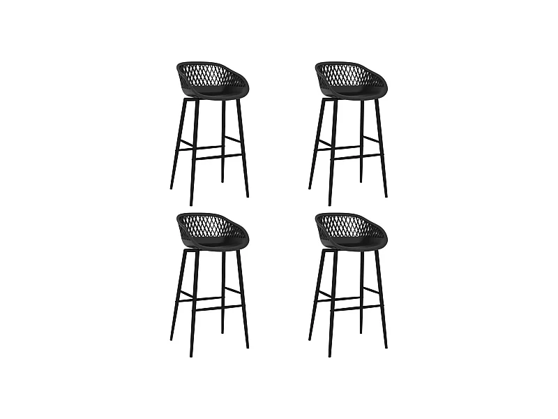 Chaises de bar 4 pcs Noir