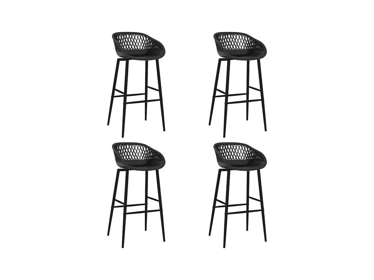 Chaises de bar 4 pcs Noir