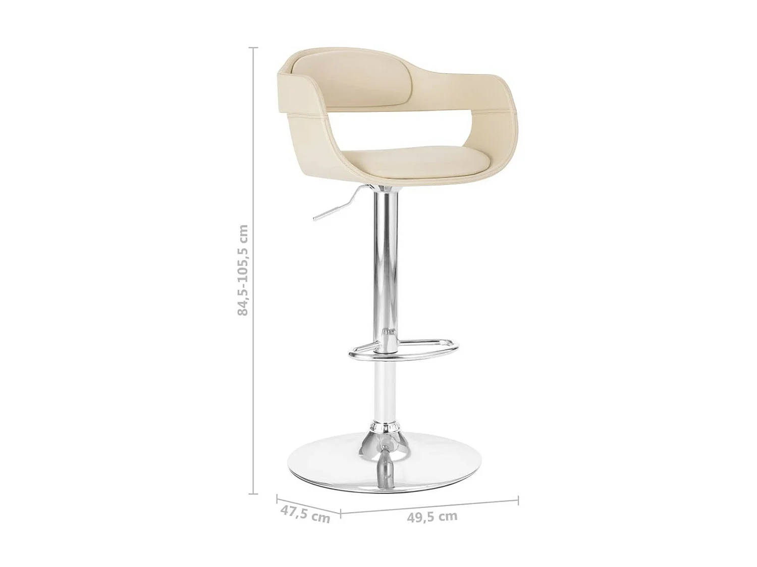 Chaise de bar Blanc Similicuir 3