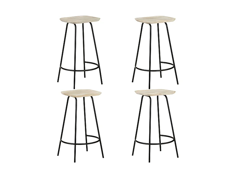 Tabourets de bar 4 pcs Bois de manguier massif